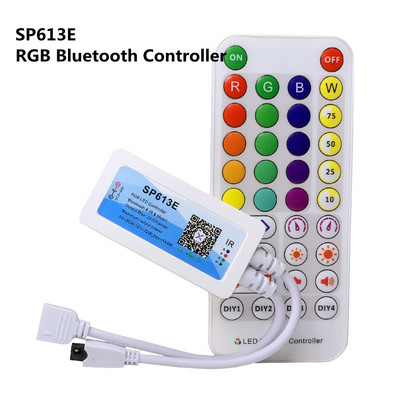„Bluetooth“ muzikos LED valdiklis RGB RGBW IR 38 klavišų valdiklis, skirtas 5050 RGB RGBCW RGBWW LED šviesos juostelė IOS Android programa DCV-24V