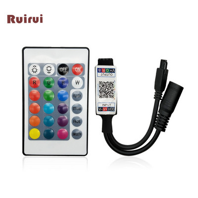 USB Mini RGB Bluetooth ovládač DC 5V 12V 24V hudobný Bluetooth ovládač svetelný pásik ovládač pre 2835 5050 RGB LED pásik