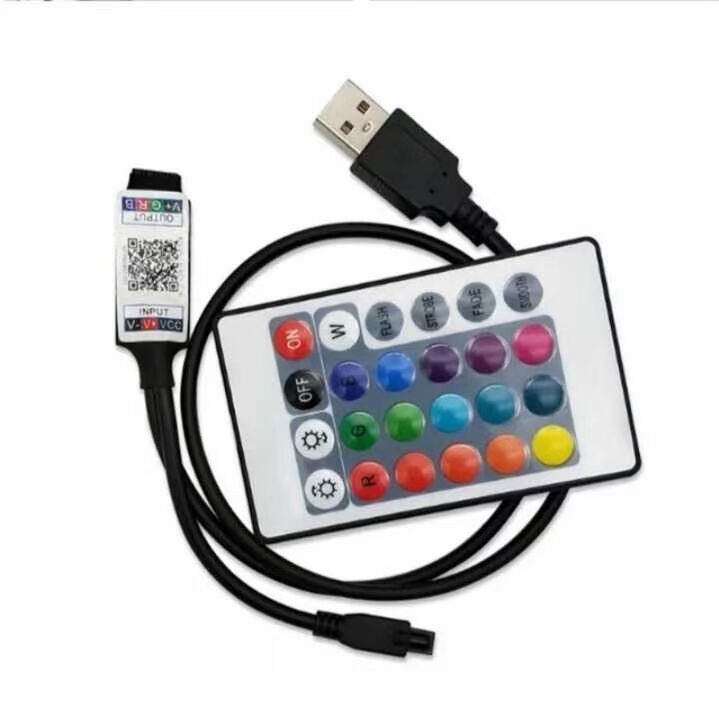 USB Mini RGB Bluetooth ovládač DC 5V 12V 24V hudobný Bluetooth ovládač svetelný pásik ovládač pre 2835 5050 RGB LED pásik