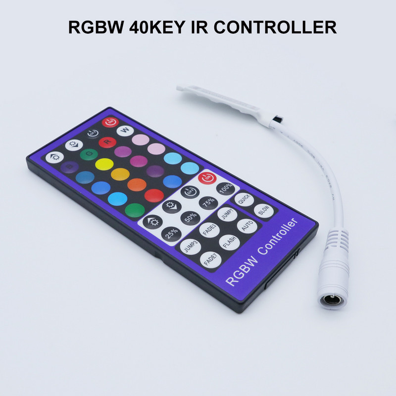 Mini LED ovládač IR diaľkový ovládač RGB RGBW ovládač DC5-24V pre 3528 5050 LED pásové svetlo