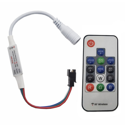 WS2815 WS2813 LED gaismas kontrolieris RF 14 taustiņu 21 taustiņu tālvadības pults bezvadu 350+ Dream Effect 4 pin SM JST RGB IC LED sloksnes gaisma DC5-24V