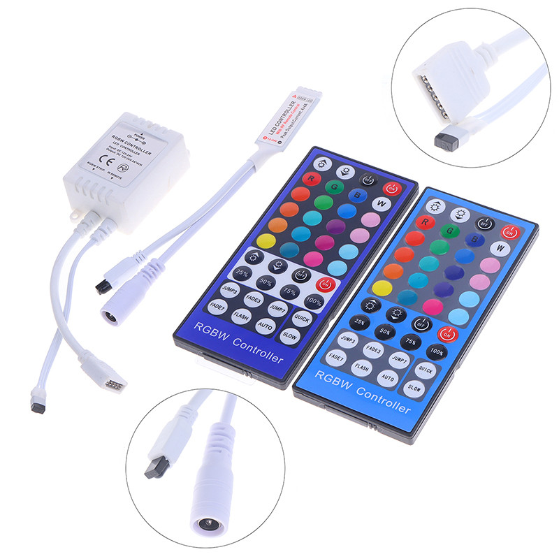 Universalus DC 12V-24V RGBW Dimmer 40Key 5Pins Spalvingas IR nuotolinio valdymo pultelis skirtas SMD 5050 LED juostelių lempučių šviesos juostos valdikliui~
