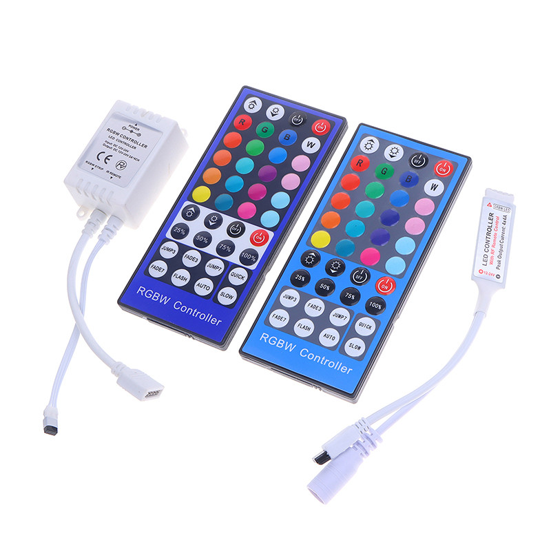 Universalus DC 12V-24V RGBW Dimmer 40Key 5Pins Spalvingas IR nuotolinio valdymo pultelis skirtas SMD 5050 LED juostelių lempučių šviesos juostos valdikliui~