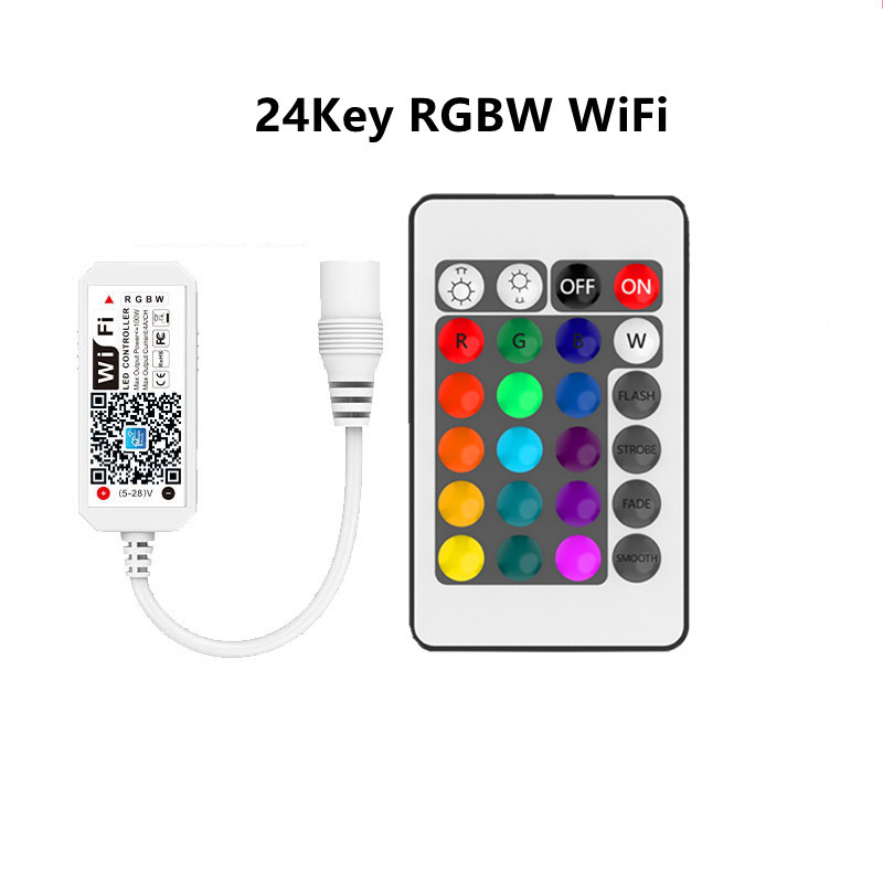 16 miljonu krāsu Wi-Fi RGB/RGBW LED kontrolieris Viedtālrunis, kas kontrolē mūziku un taimera režīmu Magic Home Mini Wifi Led RGB kontrolieris