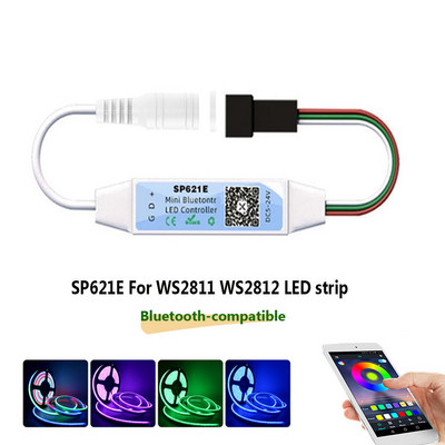 WS2811 RGB RGBW LED szalagvezérlő SP623E SP624E SP621E Bluetooth-kompatibilis Smart APP vezérlés WS2812B pixel szalagos lámpákhoz