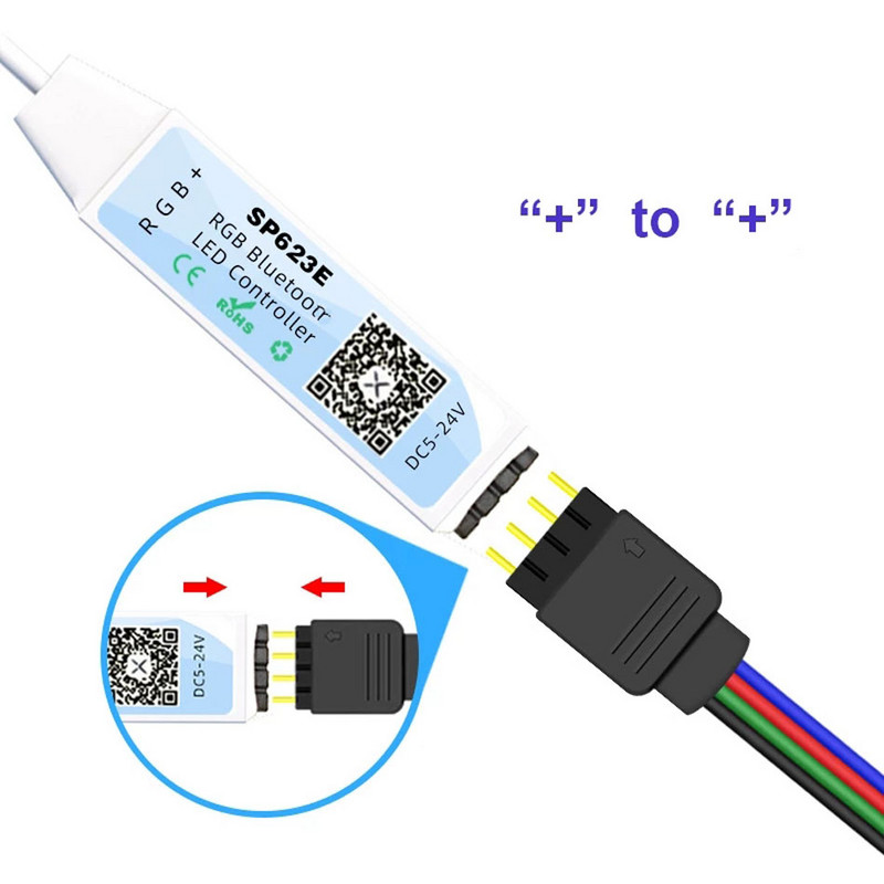 WS2811 RGB RGBW LED szalagvezérlő SP623E SP624E SP621E Bluetooth-kompatibilis Smart APP vezérlés WS2812B pixel szalagos lámpákhoz