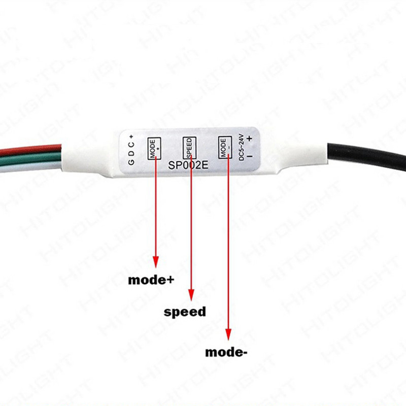SP002E LED RGB Controller 2048 Pixels Dimmer 3 Key DC5-24V USB 5V for WS2811 WS2812B Addressable Magic Color Light Bar String