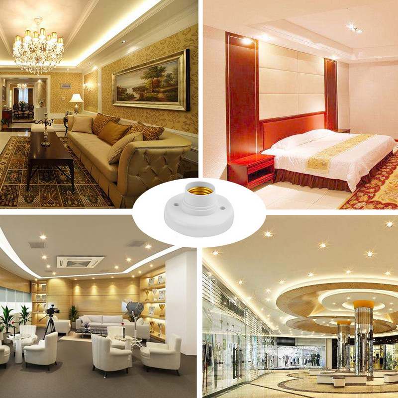 220V E27 užsukamas dangtelis, LED lemputės laikiklis apvalus lizdas, pagrindas lubų lempos lemputės tvirtinimo pagrindo stovas, lemputės laikiklis