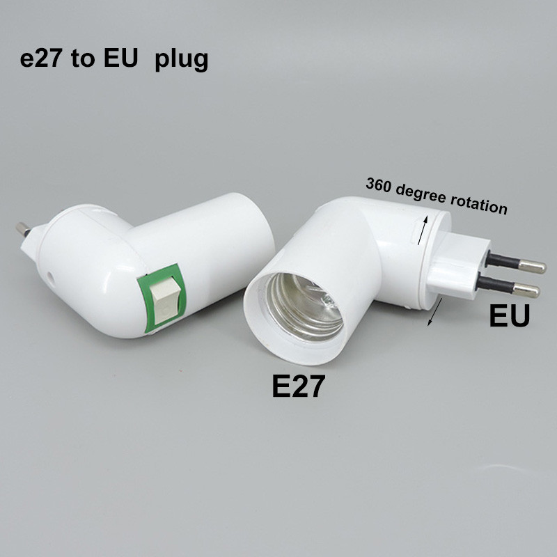 E27 GU24 EU USA kuni E27 EU USA tüüp Pistik LED tuli Pirni alus Toitepesa hoidik Vahelduvvoolu lamp Adapter Konverter ON OFF Nupp Lüliti P1