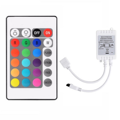 Τηλεχειριστήριο 24 πλήκτρων + ελεγκτής LED RGB IR Light Strip Controller DC12V For 5050 2835 RGB Light Strip