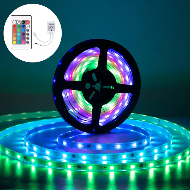 Τηλεχειριστήριο 24 πλήκτρων + ελεγκτής LED RGB IR Light Strip Controller DC12V For 5050 2835 RGB Light Strip