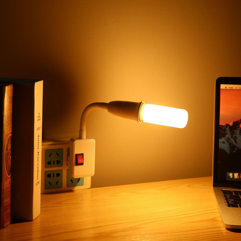 Namų biuras E27-E27 Reguliuojamas besisukantis lankstus pratęsiamas lempos pagrindo adapteris, keitiklis LED lemputės pailgėjimo laikiklio lizdas