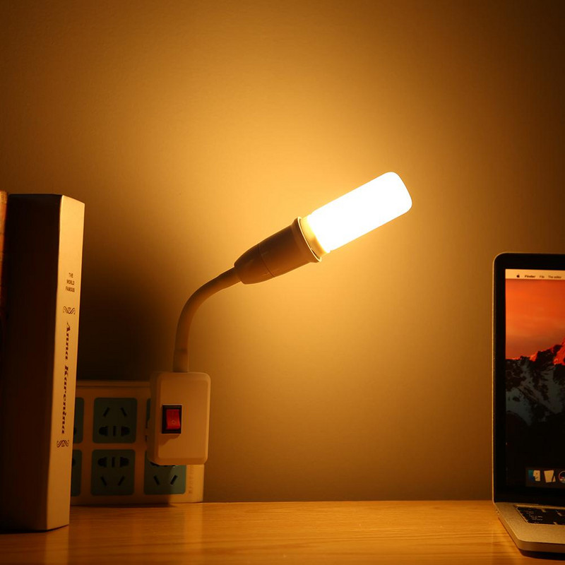 Namų biuras E27-E27 Reguliuojamas besisukantis lankstus pratęsiamas lempos pagrindo adapteris, keitiklis LED lemputės pailgėjimo laikiklio lizdas