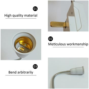 22cm 260V 13A E27 електрическа крушка Държач за лампа Гъвкав удължителен адаптер Стенен контакт Конвертор UK Plug Аксесоари за осветление