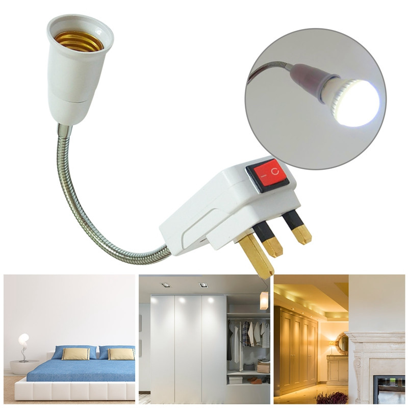 22cm 260V 13A E27 lemputės lempos laikiklis Lankstus prailginimo adapteris sieninis lizdas keitiklis JK kištukas apšvietimo priedai