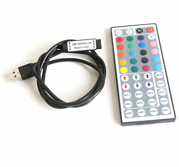 DC 5V USB LED RGB контролер Mini 3Keys Dimmer 24Key 44key IR Remoter 17Keys RF безжично дистанционно управление за USB RGB LED лента