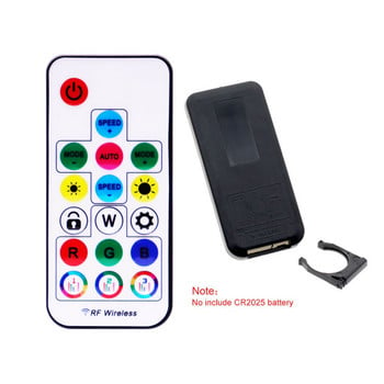 WS2811 WS2812B 5050 RGB Led Strip Light Music Controller MINI 17 Keys RF Remote Control 370 Modes Αλλαγή DC/USB DC5-24V