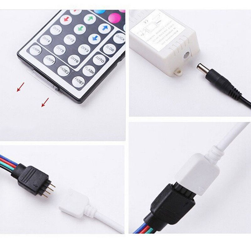 Bezdrôtový IR diaľkový ovládač DC12V s 44 tlačidlami pre 3528 5050 RGB LED pásové svetlo