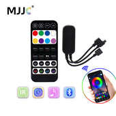 Ελεγκτής RGB Bluetooth 12V DC 5V 28Κλειδιά RGB Ελεγκτής ήχου Muisc RF IR Τηλεχειριστήριο Dimmer 24V Wireless για LED strip Light