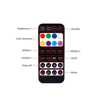 Ελεγκτής RGB Bluetooth 12V DC 5V 28Κλειδιά RGB Ελεγκτής ήχου Muisc RF IR Τηλεχειριστήριο Dimmer 24V Wireless για LED strip Light