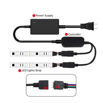 Ελεγκτής RGB Bluetooth 12V DC 5V 28Κλειδιά RGB Ελεγκτής ήχου Muisc RF IR Τηλεχειριστήριο Dimmer 24V Wireless για LED strip Light