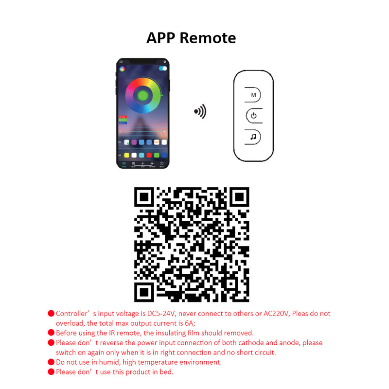 Ελεγκτής RGB Bluetooth 12V DC 5V 28Κλειδιά RGB Ελεγκτής ήχου Muisc RF IR Τηλεχειριστήριο Dimmer 24V Wireless για LED strip Light