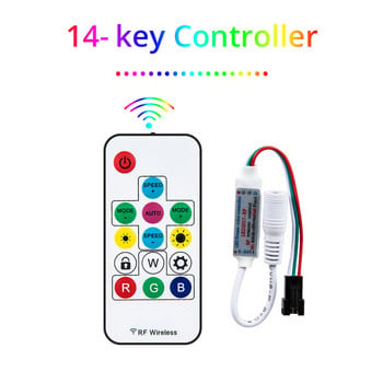 RF дистанционно управление 14-клавишно 17-клавишно 21-клавишно мини 3-клавишно безжично дистанционно RGB контролер USB DC 5V-24V за LED лента WS2812 WS2811 1903