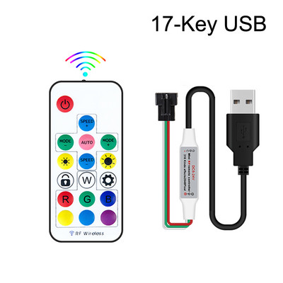 RF diaľkové ovládanie 14-klávesové 17-klávesové 21-klávesové mini 3-klávesové bezdrôtové diaľkové RGB ovládač USB DC 5V-24V pre LED pásy WS2812 WS2811 1903