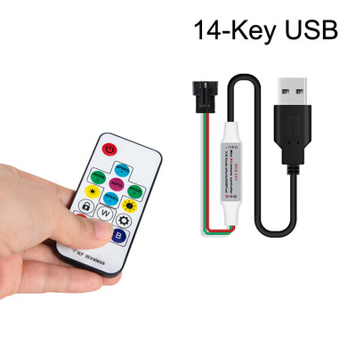 RF diaľkové ovládanie 14-klávesové 17-klávesové 21-klávesové mini 3-klávesové bezdrôtové diaľkové RGB ovládač USB DC 5V-24V pre LED pásy WS2812 WS2811 1903