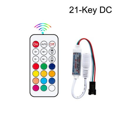 RF diaľkové ovládanie 14-klávesové 17-klávesové 21-klávesové mini 3-klávesové bezdrôtové diaľkové RGB ovládač USB DC 5V-24V pre LED pásy WS2812 WS2811 1903