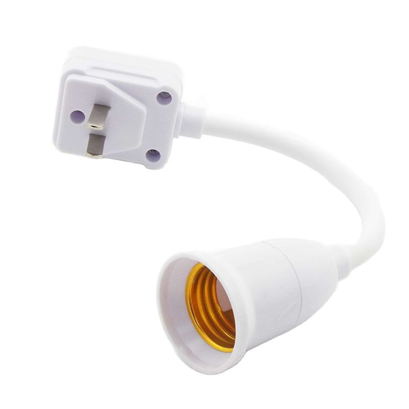 Adaptér/konvertor objímky E27 pre LED žiarovku s vypínačom a zástrčkou EU/US/UK. Úsporná lampa na stôl.