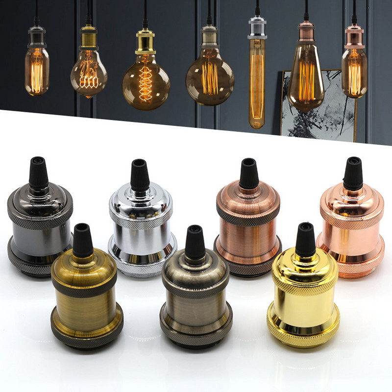 Suport pentru bec cu suspendare vintage E27 Soclu cu șurub bază 110V 220V Aluminiu Industrial Fitinguri retro Suport lampă pentru casă