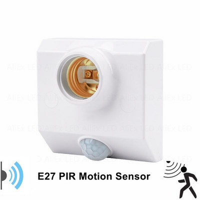 Comutator de lumină cu senzor de mișcare E27 100-240V Detector de mișcare Suport lampă de bază E27 cu control luminii Comutator inteligent Adaptor priză bec