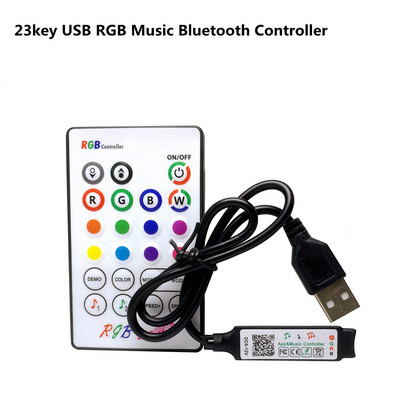 RGB LED-ribakontroller 5050 3528 RGB LED-riba Bluetoothi muusikakontrolleri jaoks koos 23-klahvilise 40-klahvilise IR-kaugjuhtimispuldi nutika rakenduse kontrolleriga