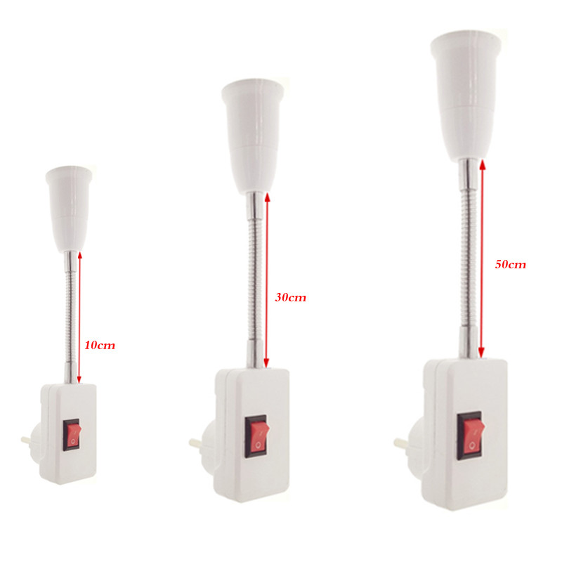 E27 Ευέλικτης επέκτασης μετατροπέας LED Λάμπα φωτός Προέκταση προσαρμογέα Υποδοχή επιτοίχιας υποδοχή Λαμπτήρα βάσης Βιδωτή υποδοχή πρίζα ΕΕ