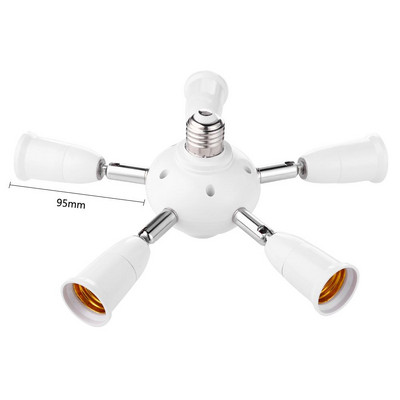 4/6 galvučių lempos pagrindo keitimas reguliuojamas E27 lizdas, skirstytuvas LED lemputės lempos laikiklio adapterio keitiklio lizdas