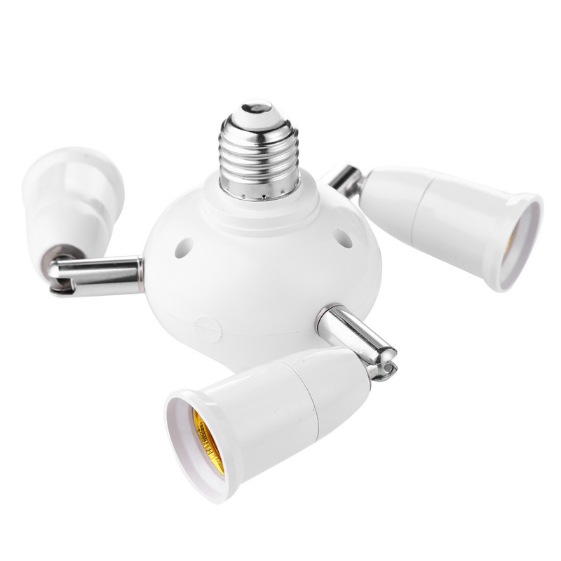 4/6 galvučių lempos pagrindo keitimas reguliuojamas E27 lizdas, skirstytuvas LED lemputės lempos laikiklio adapterio keitiklio lizdas