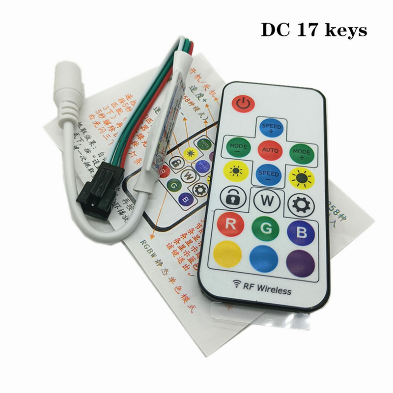 LED WS2811 WS2812B SK6812 Symphony Light Strip USB kontrolieris 14 taustiņi 5V RF bezvadu tālvadības pults Regulējams spilgtums