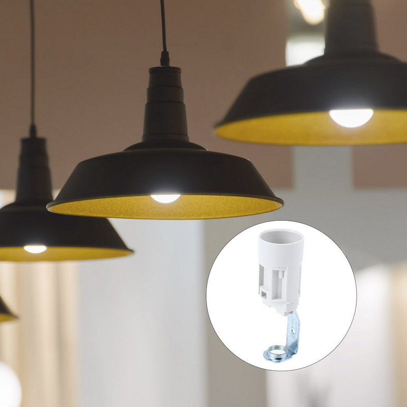 Socket Light Candelabra lambi hoidik, tolline rõngasportselanist 1 kinnituse asendusadapter E14 lühtri võtmeta E12 aluskatted