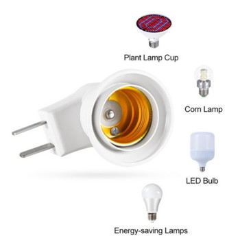 1PC Горещо продаван практичен бял E27 LED гнездо за гнездо към ЕС щепсел, адаптер, преобразувател за включване/изключване за крушка