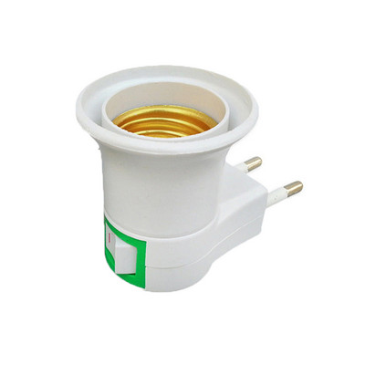 1 buc. Vânzare la cald, practic, alb, E27, priză de lumină LED, la suportul de priză UE, adaptor, convertor ON/OFF pentru bec