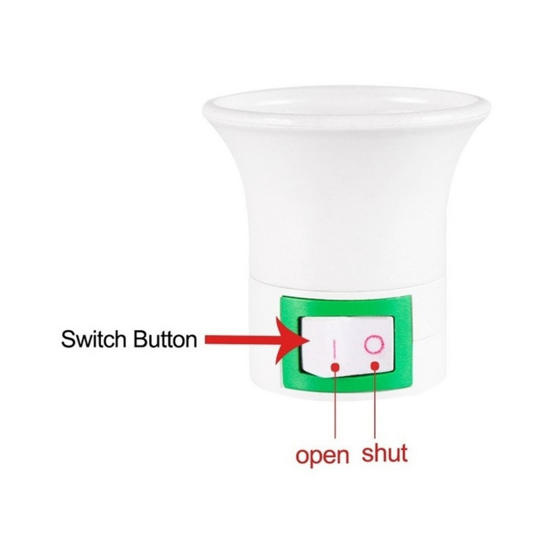 1 buc. Vânzare la cald, practic, alb, E27, priză de lumină LED, la suportul de priză UE, adaptor, convertor ON/OFF pentru bec