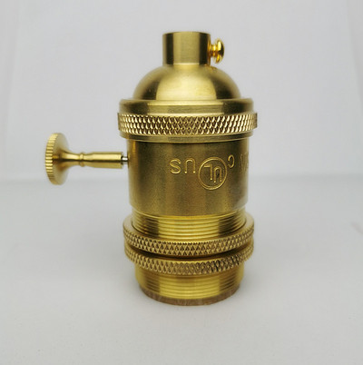 Vara lampas turētājs ar uzrakstu Poga vai ķēdes slēdzis un vītņots skrūves abažūra gredzena uzstādītājs DIY apgaismojuma pamatne