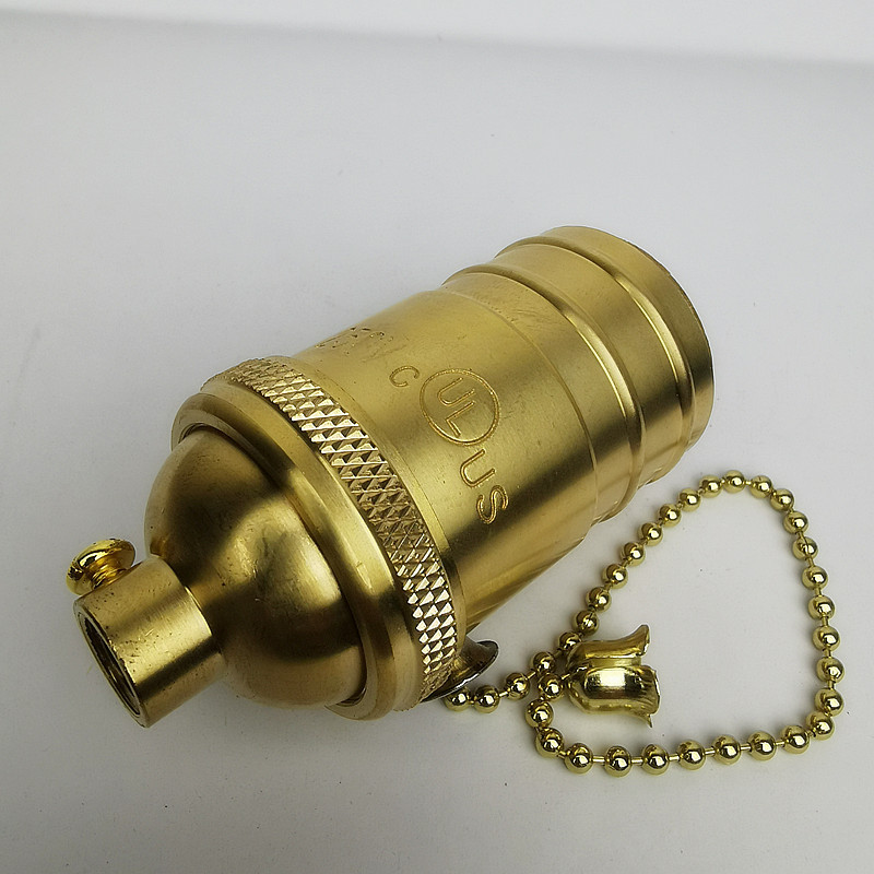 Vara lampas turētājs ar uzrakstu Poga vai ķēdes slēdzis un vītņots skrūves abažūra gredzena uzstādītājs DIY apgaismojuma pamatne