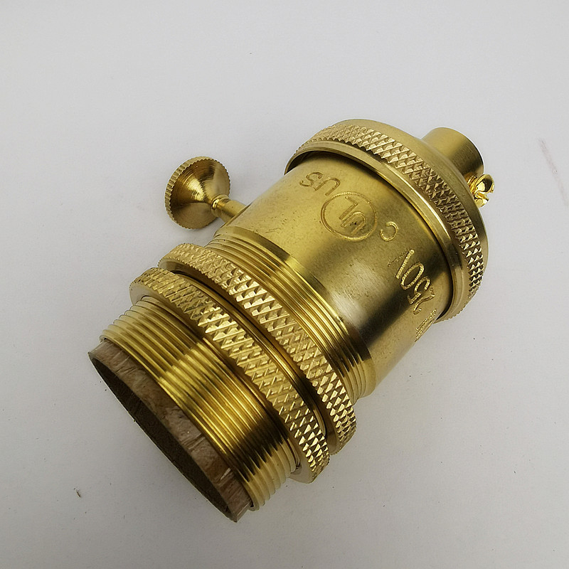 Vara lampas turētājs ar uzrakstu Poga vai ķēdes slēdzis un vītņots skrūves abažūra gredzena uzstādītājs DIY apgaismojuma pamatne