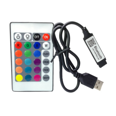 Mini USB 5V Bluetooth Led RGB Controller Dynamic Modes for TV Led Tape 24 Key IR Remote Dimmer Switch For 5050 3528 Led Strip