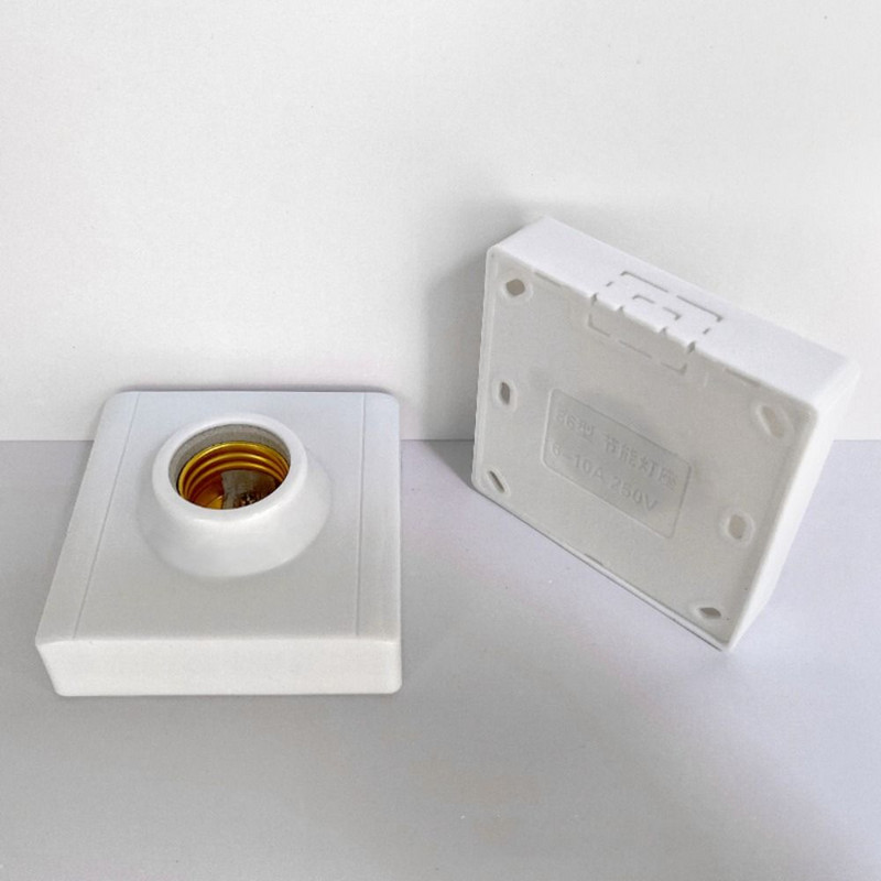 Πλαστικό βιδωτό καπάκι τετράγωνου κεραμικού φωτιστικού βάση Τοποθέτηση υποδοχή υποδοχή λαμπτήρα LED E27 Στήριγμα λαμπτήρα