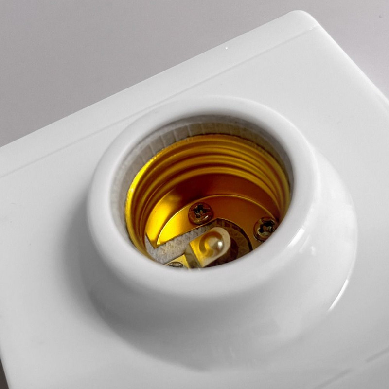 Πλαστικό βιδωτό καπάκι τετράγωνου κεραμικού φωτιστικού βάση Τοποθέτηση υποδοχή υποδοχή λαμπτήρα LED E27 Στήριγμα λαμπτήρα