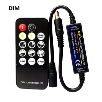 Мини безжичен RF дистанционен контролер за LED лента за DIM/CCT/RGB/RGBW/RGB+CCT 2Pin/3Pin/4Pin/5Pin/6Pin LED димер за лента 5-24V