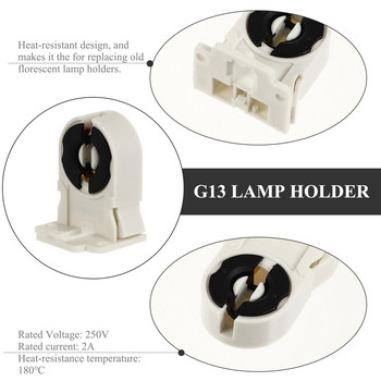 20 τεμ. Non Shunted Lamp Holder, Tombstone Lamp Holder Αντικατάσταση πρίζας LED για οικιακό γραφείο ανοιχτό λευκό